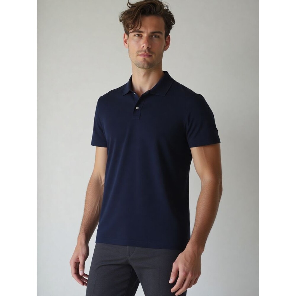 BLOOMINGDALES Polo Shirt Mens XXL Navy Blue Supima Cotton Pullover